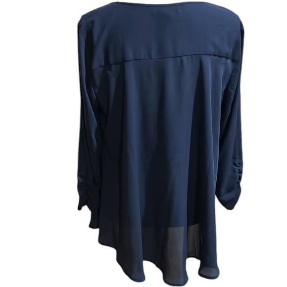 Style & Co Navy Blue Blouse - Picture 5 of 7